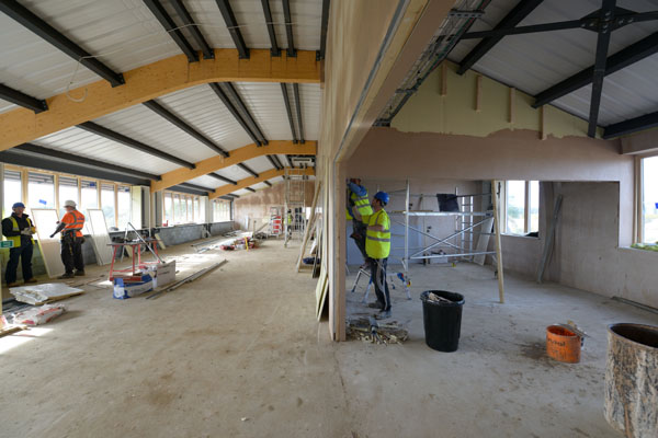 Inside the almost-complete offices.