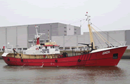 "Jadi", on contract from Offshore Marine Management as a guard vessel for the Sheringham Shoal Wind Farm.