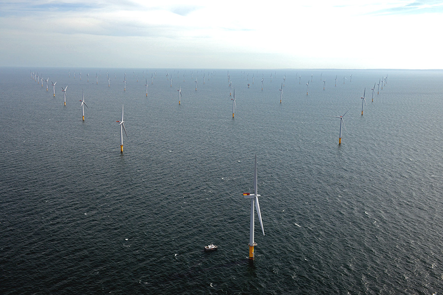 Aeriel view of the windfarm.