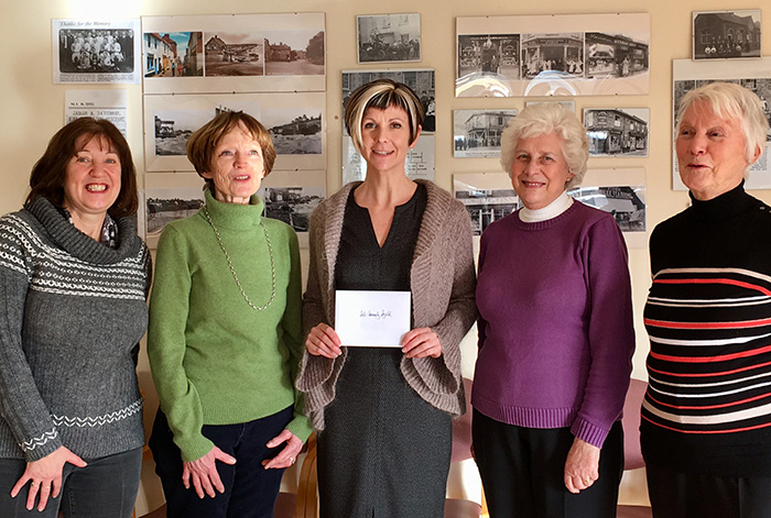 Samantha Taylor (centre) and volunteers supporting dementia awareness at Wells Community Hospital