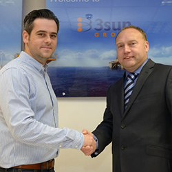 Scira's Colin Galer with 3sun's Group Managing Director Graham Hacon at the recent opening of 3sun's new facility in Great Yarmouth.