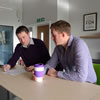 Electrical Engineer Richard Nunn & HSE Manager Adam Blake at Wind Farm Place - photo Campbell MacCallum