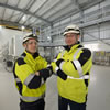 Electrical Engineers James Cooke and Richard Nunn at the onshore substation - photo CHPV