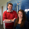 Graduate Engineers Andrew Saunders & Harriet Green at Wind Farm Place - photo Campbell MacCallum